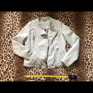 JouJou baby blue pleather moto jacket
